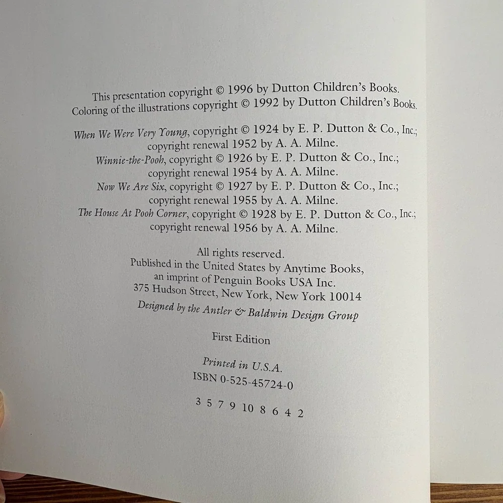 Vintage Winnie the Pooh Hardcover Book‎ Lot A.A. Milne 1996 First Edition & 1994